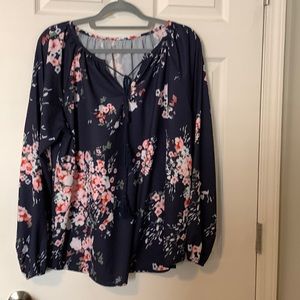 Like new floral print peasant blouse